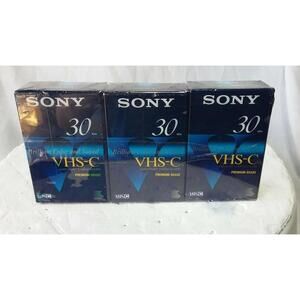 SONY VHS-C 3 Pack Premium Video Tape TC-30VHGL 30 Minutes New Sealed